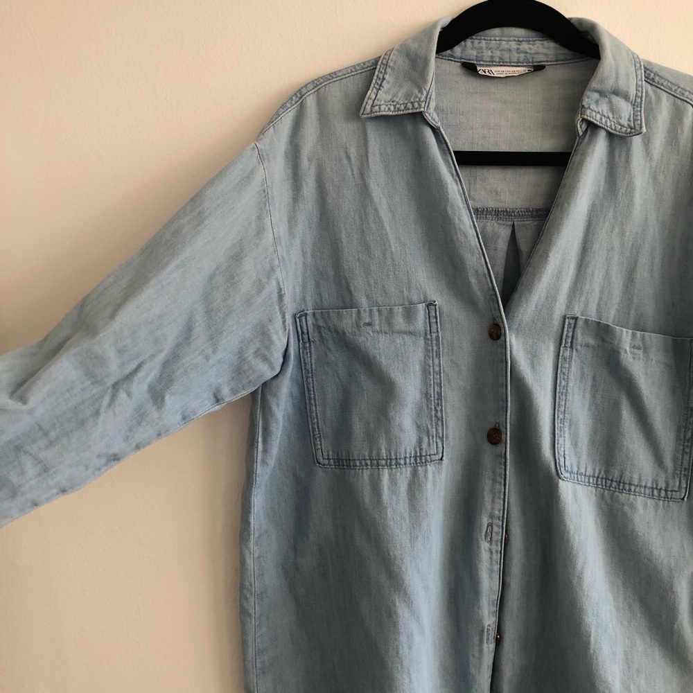Zara Sky Blue Denim Shirt
